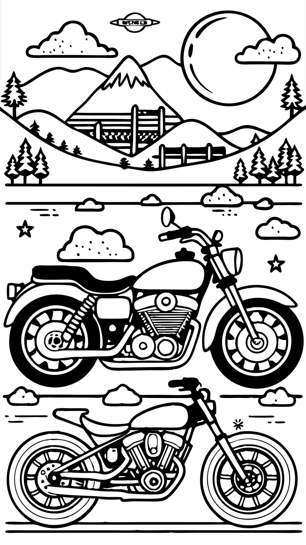 coloriages d’une moto